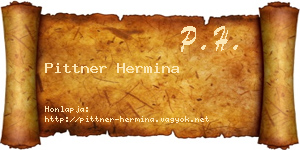 Pittner Hermina névjegykártya
